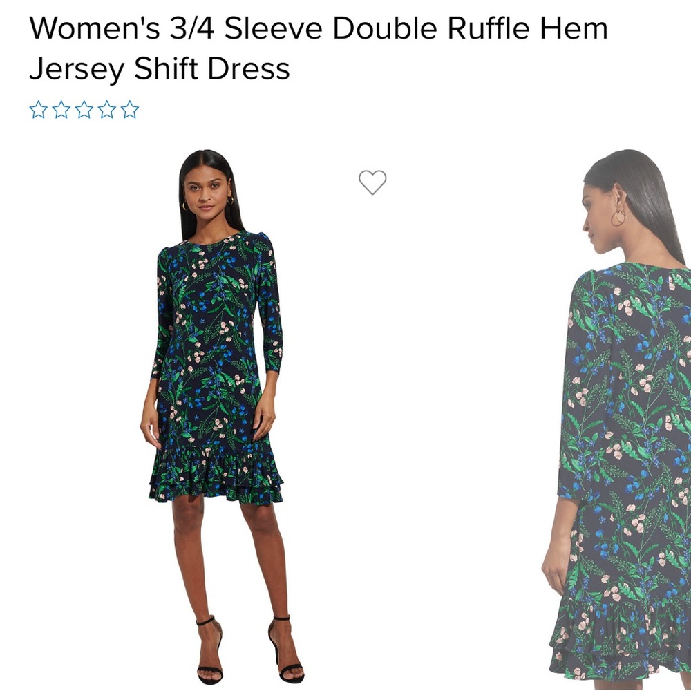 Brand new Tommy Hilfiger floral 3/4 sleeve double hem jersey shift dress